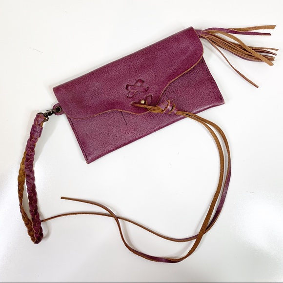 Free People Handbags - Free People Distressed Pink Leather Wristlet